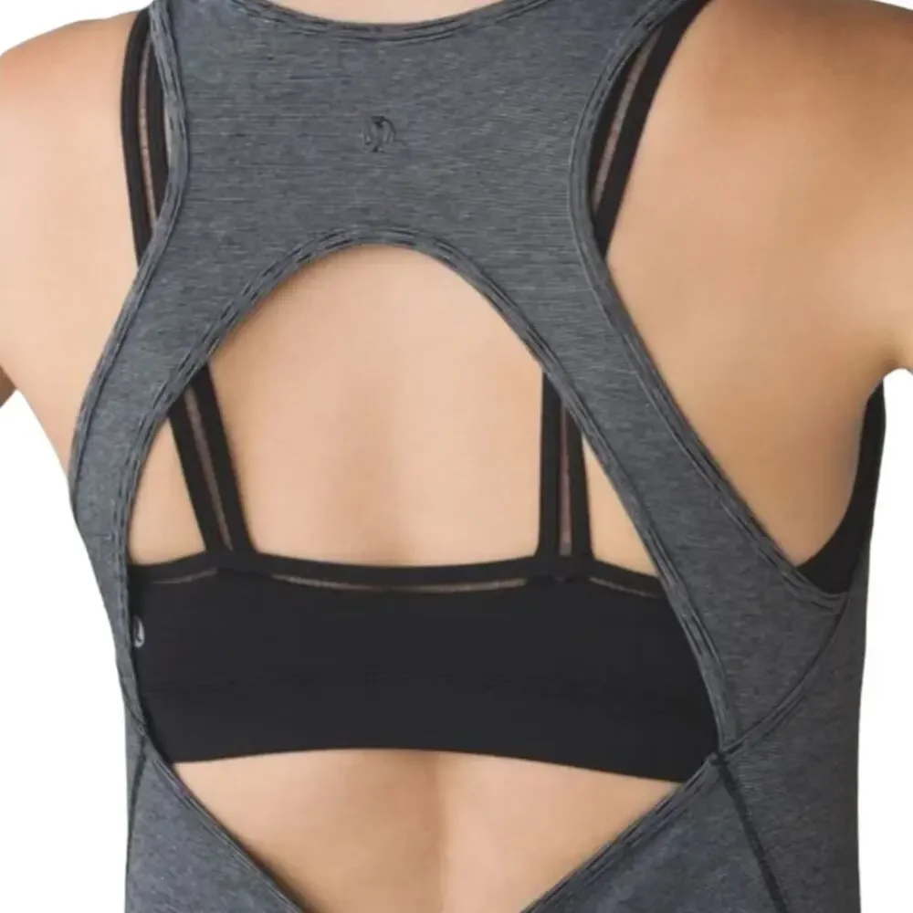 Lululemon Micro Stripe Black White Vitasea Go For It Cutout Dress